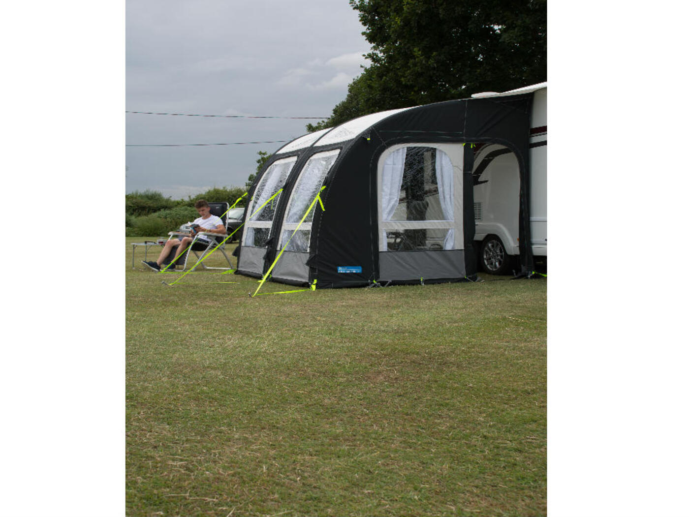 Kampa Rally 260 Awning - Pearl Grey, With Alloy Frame, For Caravan/Camping